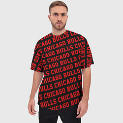 Футболка оверсайз мужская Чикаго Буллз, Chicago Bulls, цвет: 3D-принт — фото 2