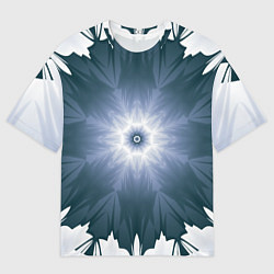 Мужская футболка оверсайз Снежинка Абстракция Синий