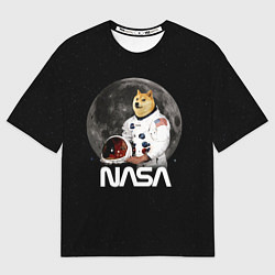 Футболка оверсайз мужская Доги Космонавт Мем Наса Doge, цвет: 3D-принт