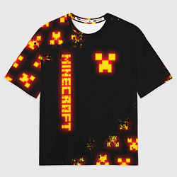 Мужская футболка оверсайз MINECRAFT ОГНЕННЫЙ КРИПЕР