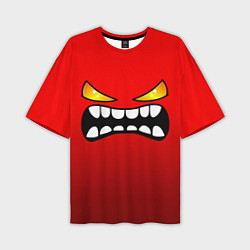 Мужская футболка оверсайз Geometry Dash: Demon Face
