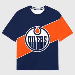 Футболка оверсайз мужская Эдмонтон Ойлерз Edmonton Oilers NHL, цвет: 3D-принт