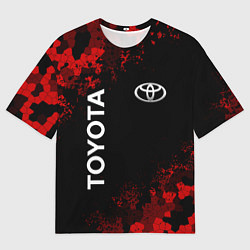 Футболка оверсайз мужская TOYOTA MILITARY PIXEL BLACK RED, цвет: 3D-принт