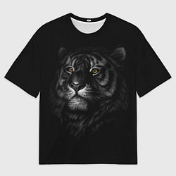 Футболка оверсайз мужская Голова хищного тигра, цвет: 3D-принт
