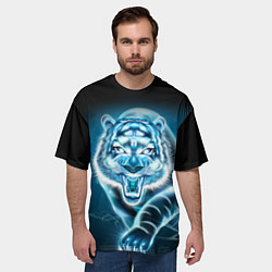 Футболка оверсайз мужская НЕНОНОВЫЙ ТИГР 2022 NEON TIGER NEW YEAR, цвет: 3D-принт — фото 2