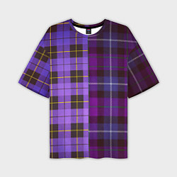 Мужская футболка оверсайз Purple Checkered