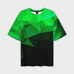 Мужская футболка оверсайз Изумрудный Зеленый Геометрия