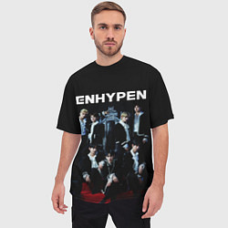 Футболка оверсайз мужская ENHYPEN: Хисын, Джей, Джейк, Сонхун, Сону, Ни-Ки,, цвет: 3D-принт — фото 2