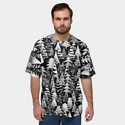 Футболка оверсайз мужская Лес абстрактных ёлок, цвет: 3D-принт — фото 2