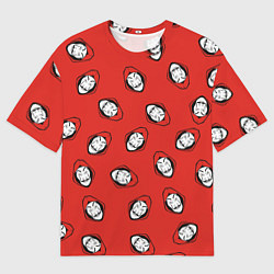 Мужская футболка оверсайз БУМАЖНЫЙ ДОМ , УЗОР ИЗ МАСОК ДАЛИ