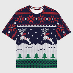 Мужская футболка оверсайз СВИТЕР С ОЛЕНЯМИ DEER SWEATER