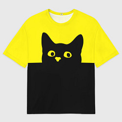 Мужская футболка оверсайз Котик голова кота