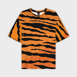 Мужская футболка оверсайз Шкура тигра вектор