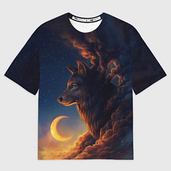 Мужская футболка оверсайз Ночной Волк Night Wolf