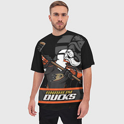 Футболка оверсайз мужская Анахайм Дакс, Anaheim Ducks, цвет: 3D-принт — фото 2