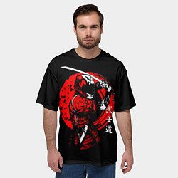 Футболка оверсайз мужская МОТО САМУРАЙ С КАТАНОЙ JAPAN SAMURAI, цвет: 3D-принт — фото 2