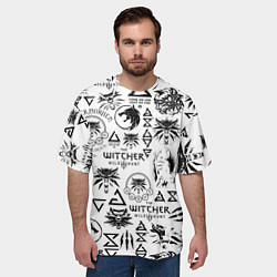 Футболка оверсайз мужская THE WITCHER LOGOBOMBING ЧЁРНО БЕЛЫЙ ВЕДЬМАК ПАТТЕР, цвет: 3D-принт — фото 2