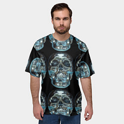 Футболка оверсайз мужская Skulls pattern 2028, цвет: 3D-принт — фото 2