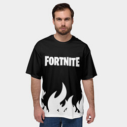 Футболка оверсайз мужская Fortnite Огонь, цвет: 3D-принт — фото 2