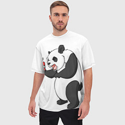 Футболка оверсайз мужская Взрывная панда, цвет: 3D-принт — фото 2