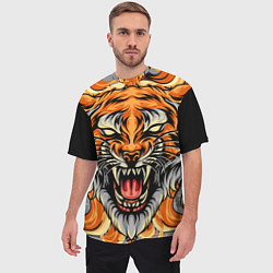 Футболка оверсайз мужская Символ года тигр в гневе, цвет: 3D-принт — фото 2