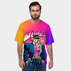 Футболка оверсайз мужская JOJO BIZARRE ADVENTURE ДЖО ДЖО ГРАДИЕНТ, цвет: 3D-принт — фото 2