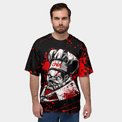 Футболка оверсайз мужская DOTA 2 PUDGE, БРЫЗГИ КРАСОК, цвет: 3D-принт — фото 2