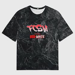 Футболка оверсайз мужская Born to be red-white, цвет: 3D-принт