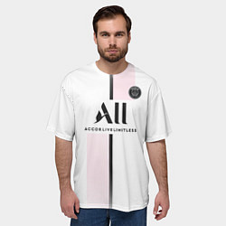 Футболка оверсайз мужская Neymar 10 PSG Pink Theme, цвет: 3D-принт — фото 2