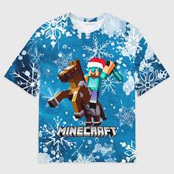 Футболка оверсайз мужская МАЙНКРАФТ НОВОГОДНИЙ, MINECRAFT, цвет: 3D-принт