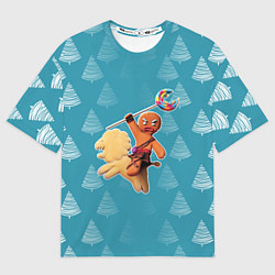 Футболка оверсайз мужская Шрек: Пряник на коне, цвет: 3D-принт