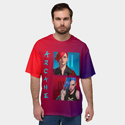 Футболка оверсайз мужская Вай и Джинкс Аркейн, цвет: 3D-принт — фото 2