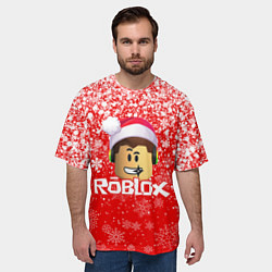 Футболка оверсайз мужская ROBLOX НОВОГОДНИЙ SMILE 2022, цвет: 3D-принт — фото 2