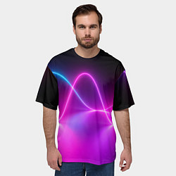 Футболка оверсайз мужская Лучи света pink theme, цвет: 3D-принт — фото 2
