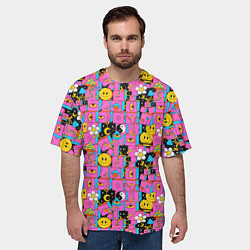 Футболка оверсайз мужская Психоделика Инь-Янь, цвет: 3D-принт — фото 2