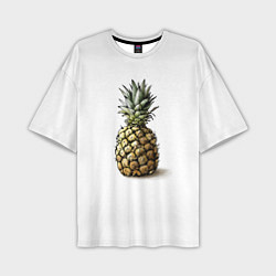 Мужская футболка оверсайз Pineapple watercolor