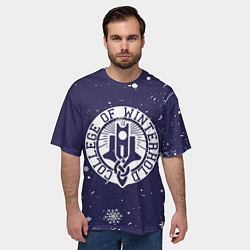 Футболка оверсайз мужская НОВЫЙ ГОД В СКАЙРИМЕ ВИНТЕРХОЛД ШКОЛА МАГИИ, цвет: 3D-принт — фото 2