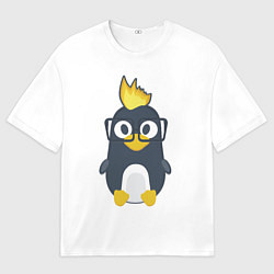 Футболка оверсайз мужская Linux пингвин Талисман для программистов, цвет: 3D-принт
