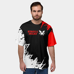 Футболка оверсайз мужская State of Decay - Стадия разложения, цвет: 3D-принт — фото 2