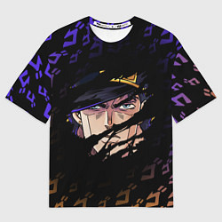 Футболка оверсайз мужская JOJOS BIZARRE ADVENTURE ЛИЦО ГЕРОЯ, цвет: 3D-принт