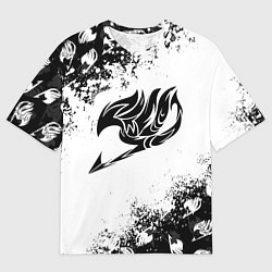 Футболка оверсайз мужская ХВОСТ ФЕИ ЧЁРНЫЙ СИМВОЛ FAIRY TAIL BLACK, цвет: 3D-принт