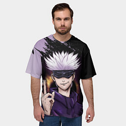 Футболка оверсайз мужская Сатору Годзё Магическая битва, цвет: 3D-принт — фото 2