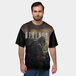 Футболка оверсайз мужская СТАЛКЕР ТЕНИ ЧЕРНОБЫЛЯ, ЧАЭС STALKER, цвет: 3D-принт — фото 2