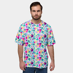Футболка оверсайз мужская Сказочные Единороги и Мороженое, цвет: 3D-принт — фото 2