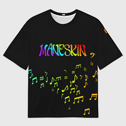 Футболка оверсайз мужская MANESKIN ЦВЕНОЙ МУЗЫКАЛЬНЫЙ, цвет: 3D-принт