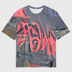 Футболка оверсайз мужская Надпись граффити, цвет: 3D-принт