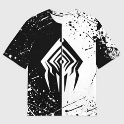Футболка оверсайз мужская WARFRAME STALKER BLACK WHITE СТАЛКЕР, цвет: 3D-принт