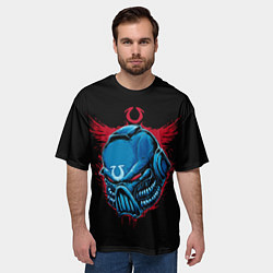 Футболка оверсайз мужская Шлем космодесантника, цвет: 3D-принт — фото 2