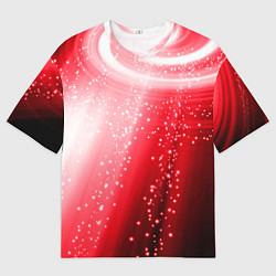 Мужская футболка оверсайз Красная космическая спираль