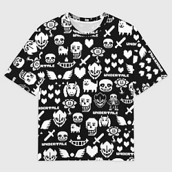 Мужская футболка оверсайз UNDERTALE PATTERN БЕЛЫЙ